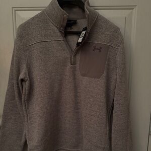 Under Armour Men's Tan Half Snap Up Sweater Gray/Tan Size Large
